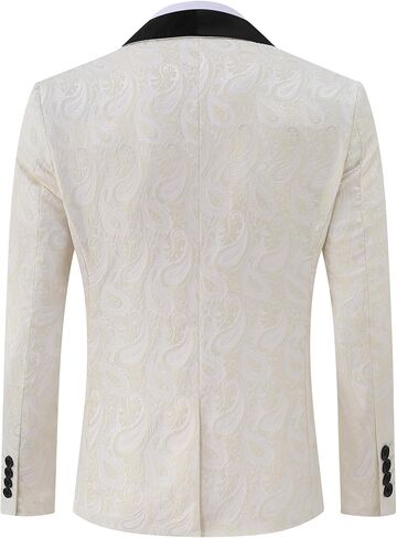 Men's Tuxedo Jacket Shawl Lapel Paisley Blazer One Button Suit Jacket Floral Blazer for Wedding Dinner Party Prom in Saudi Arabia
