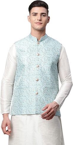 ملابس القيقب الأزهار الرجالية نهرو سترة تقليدية الهند سترة صدرية in Kuwait