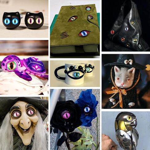 TOAOB 100pcs Assorted Colors Glass Dragon Eyes 8mm Crafts Cabochons for Clay Doll Making Sculptures Props and DIY Jewelry Making Findings in Saudi Arabia