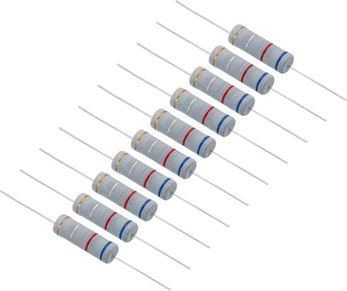 PATIKIL 5Watt 0.36 Ohm Carbon Film Resistor, 10 Pcs 5% Tolerance Resistors Axial Lead Colored Ring for DIY Projects and Experiments in Kuwait
