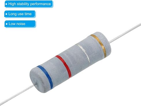 PATIKIL 5Watt 0.36 Ohm Carbon Film Resistor, 10 Pcs 5% Tolerance Resistors Axial Lead Colored Ring for DIY Projects and Experiments in Kuwait