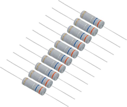 PATIKIL 5Watt 0.36 Ohm Carbon Film Resistor, 10 Pcs 5% Tolerance Resistors Axial Lead Colored Ring for DIY Projects and Experiments in Kuwait