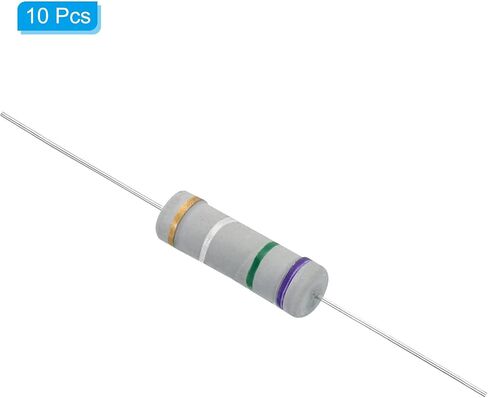 PATIKIL 5Watt 0.36 Ohm Carbon Film Resistor, 10 Pcs 5% Tolerance Resistors Axial Lead Colored Ring for DIY Projects and Experiments in Kuwait