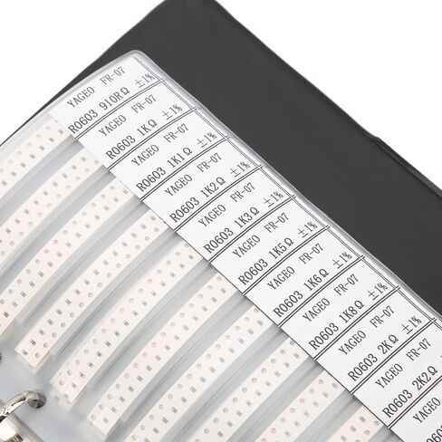 SMD المقاوم عينة كتاب 170 قيمة عينة كتاب كومبو حزمة 0603 سلسلة مكونات إلكترونية عدة 170 قيمة × 50 قطعة 8500 قطعة عينة كتاب SMD مقاومات متنوعة in Saudi Arabia