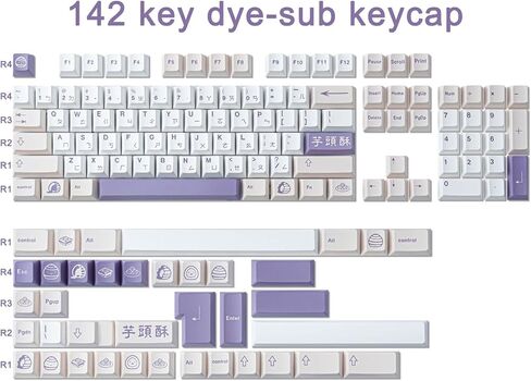 أغطية مفاتيح Tsungup PBT، 142 مفتاحًا، أغطية مفاتيح ذات شكل الكرز، أغطية مفاتيح صبغ التسامي، أغطية مفاتيح مخصصة لتخطيط ANSI، مفاتيح Cherry MX، لوحات المفاتيح الميكانيكية in Saudi Arabia