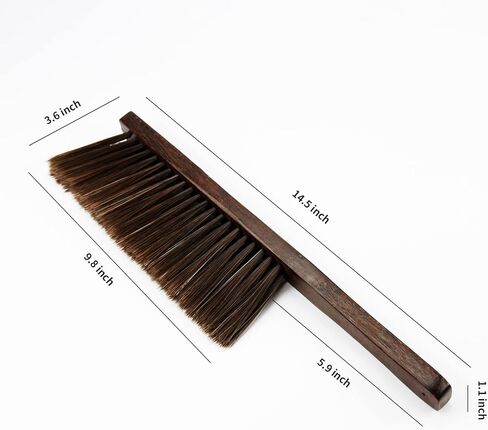 فرشاة غبار مكنسة يدوية، شعيرات ناعمة بمقبض خشبي طويل لتنظيف الأريكة والأثاث والأريكة والملابس والسيارة (مقبض منحني) in Kuwait