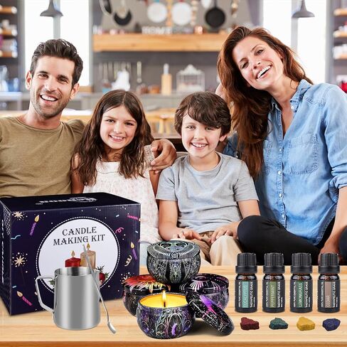 Benooa Candle Making Kit with Electric Hot Plate, DIY Scented Candle Making Supplies Set with Beeswax, Candle Wicks, Fragrance Oil, Candle Dye and Candle Jars in Saudi Arabia
