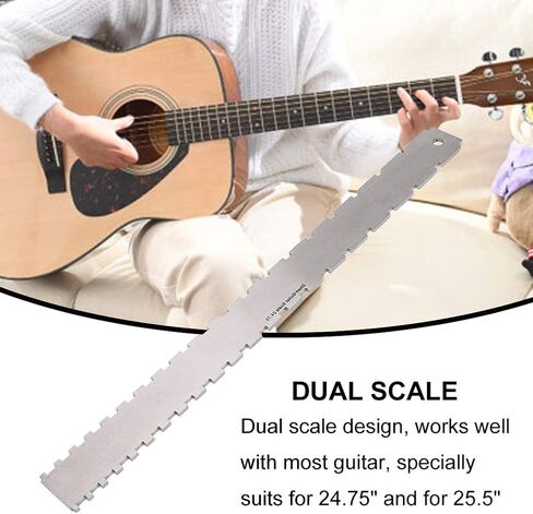 أدوات قياس لوثير، أداة لوثير بحافة مستقيمة على شكل رقبة الجيتار لمعظم الجيتارات الكهربائية (فضية) in Kuwait