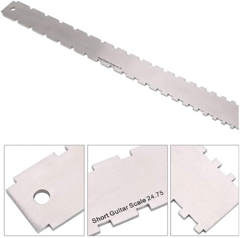 أدوات قياس لوثير، أداة لوثير بحافة مستقيمة على شكل رقبة الجيتار لمعظم الجيتارات الكهربائية (فضية) in Kuwait