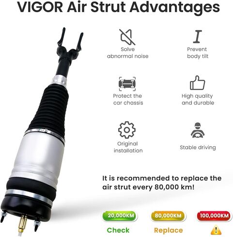 ممتص صدمات الهواء الأمامي الأيمن VIGOR متوافق مع 2011-2015 Jeep Grand Cherokee WK2 / SRT / SRT8 / Laredo/Limited/Overland/Summit Car Air Strut، رقم استبدال OEM 68059904AD in Kuwait