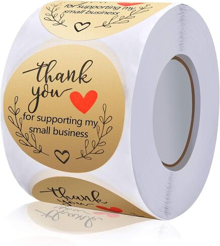 2'' Thank You Stickers Small Business - 500 Count Thank You for Supporting My Small Business Stickers for Bags, Boxes, Envelopes, Ideal for Crafters & Online Sales (Gold) in Saudi Arabia