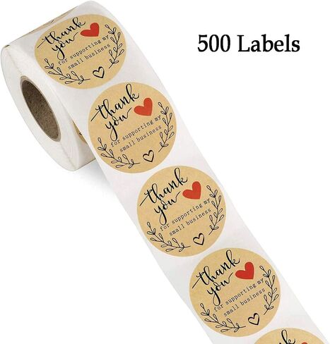 2'' Thank You Stickers Small Business - 500 Count Thank You for Supporting My Small Business Stickers for Bags, Boxes, Envelopes, Ideal for Crafters & Online Sales (Gold) in Saudi Arabia