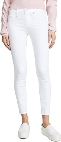 7 For All Mankind بنطال جينز نسائي متوسط ​​الارتفاع بقصة ضيقة عند الكاحل in Saudi Arabia