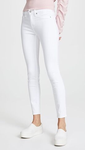 7 For All Mankind بنطال جينز نسائي متوسط ​​الارتفاع بقصة ضيقة عند الكاحل in Saudi Arabia