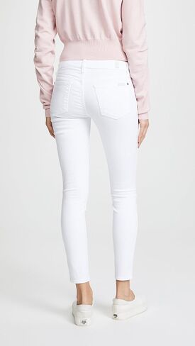 7 For All Mankind بنطال جينز نسائي متوسط ​​الارتفاع بقصة ضيقة عند الكاحل in Saudi Arabia