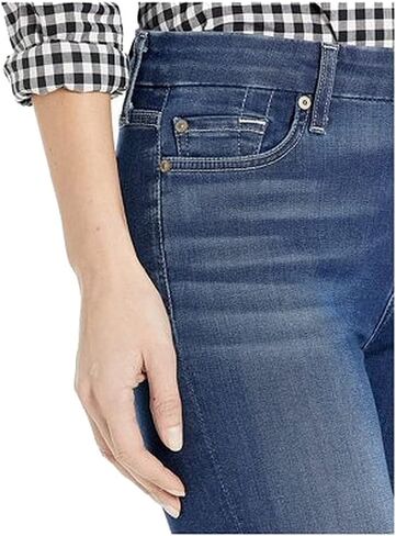 7 For All Mankind بنطال جينز نسائي متوسط ​​الارتفاع بقصة ضيقة عند الكاحل in Saudi Arabia