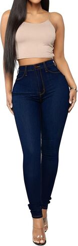 HTD Women's Stretchy Skinny Jeans High Waisted Butt Lifting Denim Pants in Kuwait