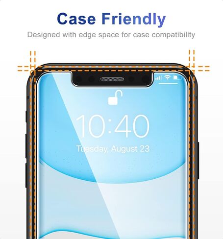 CANSHN 3 Pack Screen Protector for iPhone 11 [6.1 inch] + 3 Pack Tempered Glass Camera Lens Protector with Easy Installation Frame, Anti-Scratch, Case Friendly, 9H Hardness, HD Clear Film [6 Pack] in Saudi Arabia