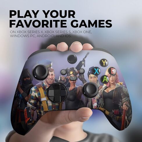 وحدة تحكم DreamController Fortnight Blue المخصصة X-box لاسلكية متوافقة مع X-box One/X-box Series X/S مخصصة بفخر في الولايات المتحدة الأمريكية مع طباعة HYDRO-DIP الدائمة (ليست مجرد جلد) in Kuwait