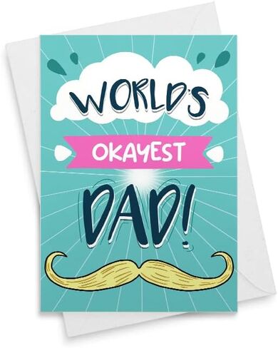 World's Okayest Dad - Father's Day Card [00349] in Saudi Arabia