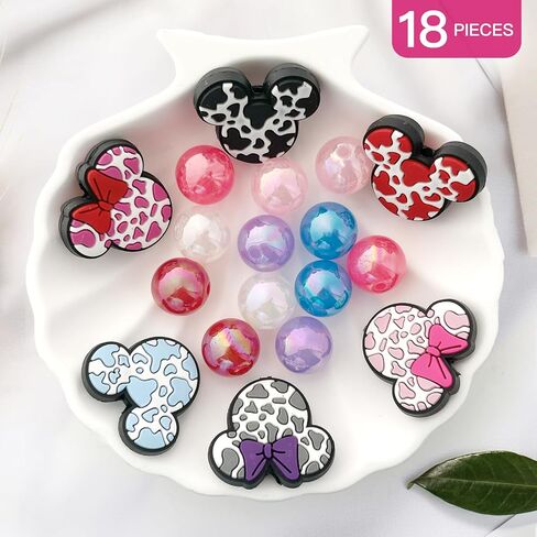 Cartoon Focal Beads for Pens, Silicone Focal Beads Bulk for Bead Pens Keychain Bracelet Jewelry Making (18Pcs Cartoon) in Saudi Arabia