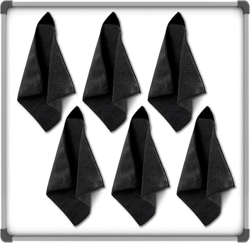 6 قطع من قماش التنظيف المغناطيسي، ممحاة جافة، منشفة مسح جافة من الألياف الدقيقة، قابلة للغسل، قماش تنظيف السبورة البيضاء، ممحاة سبورة جافة للفصول الدراسية، مكتب المطبخ المنزلي (رمادي، 10 × 10 بوصة) in Kuwait