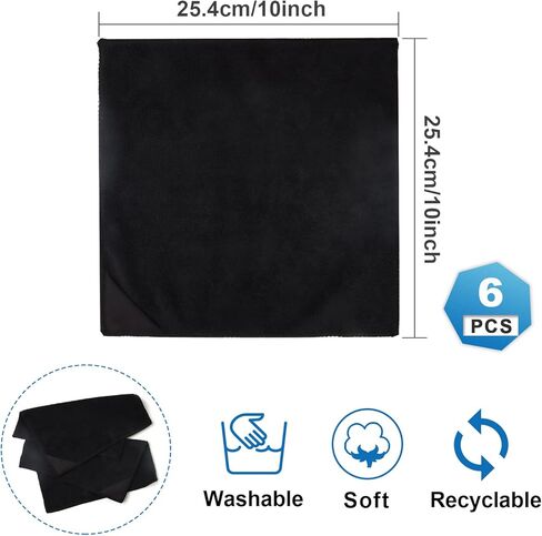 6 قطع من قماش التنظيف المغناطيسي، ممحاة جافة، منشفة مسح جافة من الألياف الدقيقة، قابلة للغسل، قماش تنظيف السبورة البيضاء، ممحاة سبورة جافة للفصول الدراسية، مكتب المطبخ المنزلي (رمادي، 10 × 10 بوصة) in Kuwait
