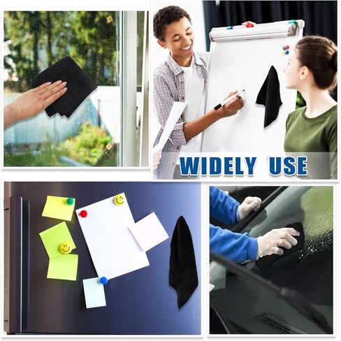 6 قطع من قماش التنظيف المغناطيسي، ممحاة جافة، منشفة مسح جافة من الألياف الدقيقة، قابلة للغسل، قماش تنظيف السبورة البيضاء، ممحاة سبورة جافة للفصول الدراسية، مكتب المطبخ المنزلي (رمادي، 10 × 10 بوصة) in Kuwait