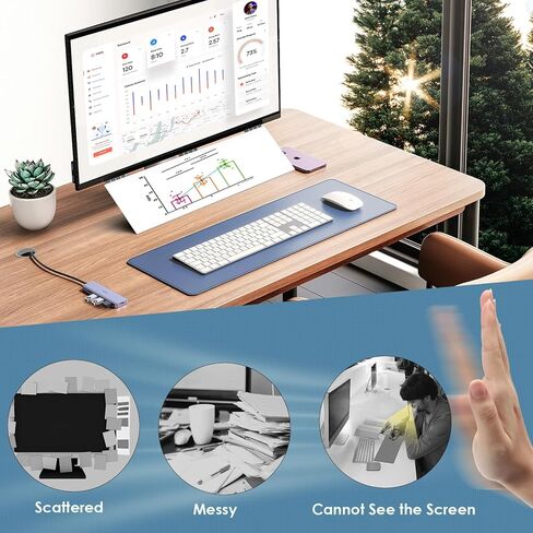 Miratino سبورة بيضاء لسطح المكتب للشاشة، 16 بوصة × 7 بوصة، لوحة مسح جافة لشاشة الكمبيوتر، سبورة بيضاء للمكتب أو المنزل أو المدرسة، لوازم مكتب الأصدقاء، قلم تحديد وممحاة متضمنة in Kuwait