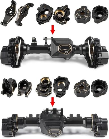 TRX4 Brass Axle Housing 1168g Brass Front Rear Black Axle Housing with TRX4 Brass Weights for 1/10 RC Crawler Bronco Defender TRX4 Upgrades Accessories 8241 8242 in Saudi Arabia