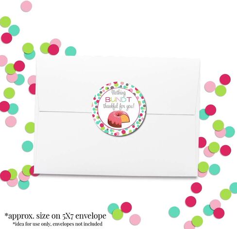 “Nothing Bundt Thankful" Teacher, Staff, or Employee Appreciation Thank You Sticker Labels, 40 2" Party Circle Stickers by AmandaCreation, Great for Envelope Seals & Gift Bags in Saudi Arabia