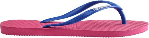 Havaianas Women Slim Logo Pop Up Flip Flops - Women's Thin Strap Sandals - Pink Electric, 11/12W - 9/10M in Saudi Arabia