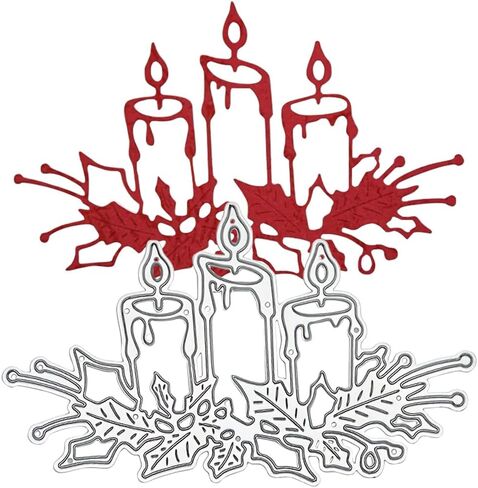 1 قطعة شموع عيد الميلاد قطع معدنية يموت لصنع البطاقات سكرابوكينغ يموت قطع عيد الميلاد يموت تخفيضات معدنية يموت للورق صياغة المجلدات النقش الإستنسل ختم معدني لقطع بطاقات المعايدة الورقية in Kuwait