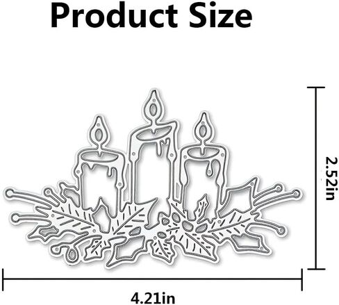 1 قطعة شموع عيد الميلاد قطع معدنية يموت لصنع البطاقات سكرابوكينغ يموت قطع عيد الميلاد يموت تخفيضات معدنية يموت للورق صياغة المجلدات النقش الإستنسل ختم معدني لقطع بطاقات المعايدة الورقية in Kuwait