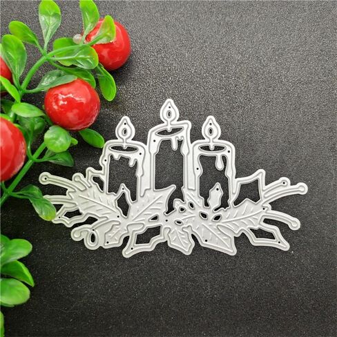 1 قطعة شموع عيد الميلاد قطع معدنية يموت لصنع البطاقات سكرابوكينغ يموت قطع عيد الميلاد يموت تخفيضات معدنية يموت للورق صياغة المجلدات النقش الإستنسل ختم معدني لقطع بطاقات المعايدة الورقية in Kuwait