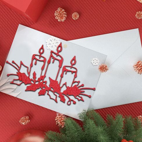 1 قطعة شموع عيد الميلاد قطع معدنية يموت لصنع البطاقات سكرابوكينغ يموت قطع عيد الميلاد يموت تخفيضات معدنية يموت للورق صياغة المجلدات النقش الإستنسل ختم معدني لقطع بطاقات المعايدة الورقية in Kuwait