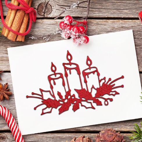 1 قطعة شموع عيد الميلاد قطع معدنية يموت لصنع البطاقات سكرابوكينغ يموت قطع عيد الميلاد يموت تخفيضات معدنية يموت للورق صياغة المجلدات النقش الإستنسل ختم معدني لقطع بطاقات المعايدة الورقية in Kuwait