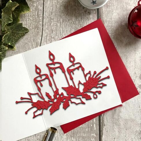 1 قطعة شموع عيد الميلاد قطع معدنية يموت لصنع البطاقات سكرابوكينغ يموت قطع عيد الميلاد يموت تخفيضات معدنية يموت للورق صياغة المجلدات النقش الإستنسل ختم معدني لقطع بطاقات المعايدة الورقية in Kuwait