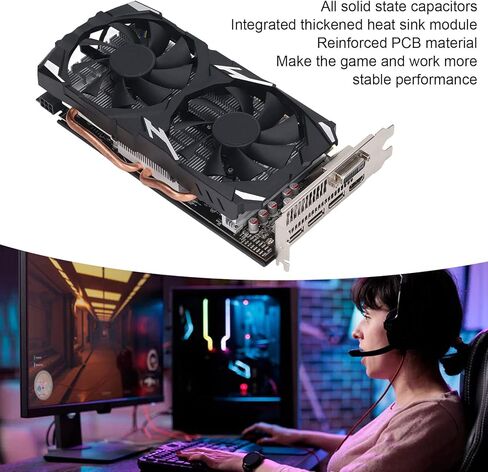 Game Graphics Card, RX580 Low Noise 8GB GDDR5 256BIT Computer Graphics Card, with HD Multimedia DVI Interface, for Windows 10 11 Vista, for Linux (RX580 8GB GDDR5 256BIT) in Saudi Arabia