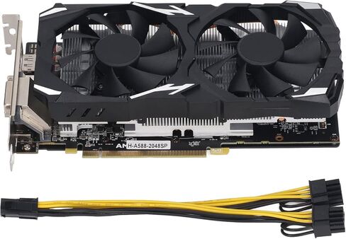 Game Graphics Card, RX580 Low Noise 8GB GDDR5 256BIT Computer Graphics Card, with HD Multimedia DVI Interface, for Windows 10 11 Vista, for Linux (RX580 8GB GDDR5 256BIT) in Saudi Arabia