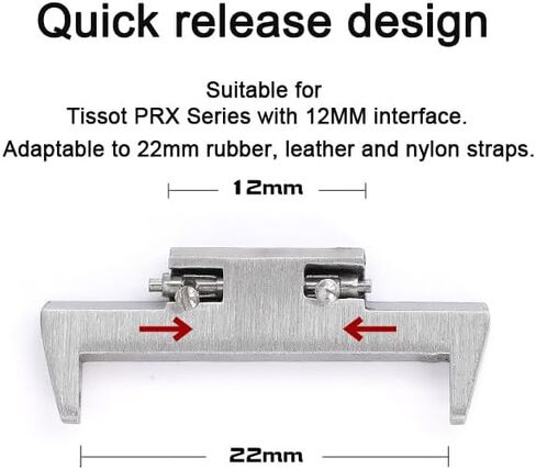 12mm Adapters For Tissot PRX strap Compatible with Tissot PRX Powermatic 80 40mm Watch Band accessories Quick Release link header in Saudi Arabia