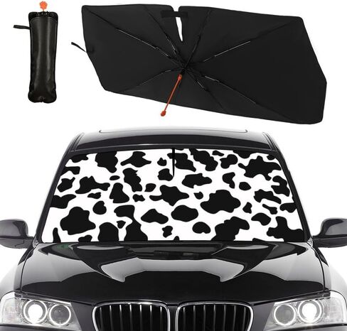 البقرة طباعة زجاج السيارة الأمامي مظلة الشمس الظل مظلة البقرة قابلة للطي للنافذة الأمامية للسيارة الزجاج الأمامي السيارات ظلة يغطي البقرة طباعة اكسسوارات السيارات حماية السيارة من أشعة الشمس الحرارة 57 بوصة × 30 بوصة in Kuwait