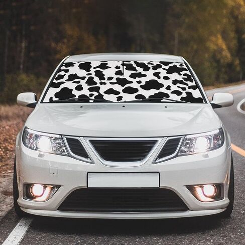 البقرة طباعة زجاج السيارة الأمامي مظلة الشمس الظل مظلة البقرة قابلة للطي للنافذة الأمامية للسيارة الزجاج الأمامي السيارات ظلة يغطي البقرة طباعة اكسسوارات السيارات حماية السيارة من أشعة الشمس الحرارة 57 بوصة × 30 بوصة in Kuwait