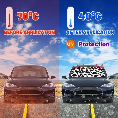 البقرة طباعة زجاج السيارة الأمامي مظلة الشمس الظل مظلة البقرة قابلة للطي للنافذة الأمامية للسيارة الزجاج الأمامي السيارات ظلة يغطي البقرة طباعة اكسسوارات السيارات حماية السيارة من أشعة الشمس الحرارة 57 بوصة × 30 بوصة in Kuwait