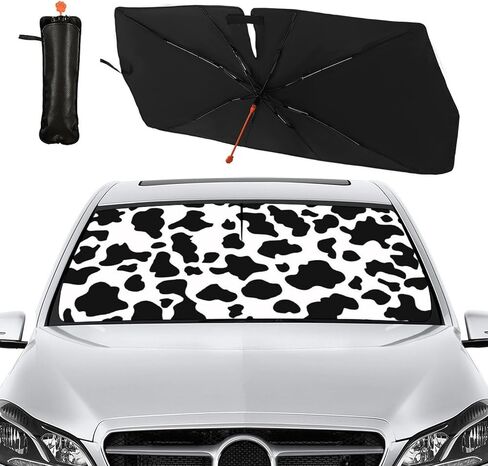 البقرة طباعة زجاج السيارة الأمامي مظلة الشمس الظل مظلة البقرة قابلة للطي للنافذة الأمامية للسيارة الزجاج الأمامي السيارات ظلة يغطي البقرة طباعة اكسسوارات السيارات حماية السيارة من أشعة الشمس الحرارة 57 بوصة × 30 بوصة in Kuwait