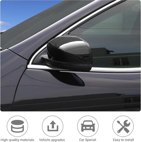 JeCar Side Mirror Covers Trim Accessories for Jeep Cherokee 2014-2019 & for Jeep Compass 2017-2019 (Black) in Saudi Arabia