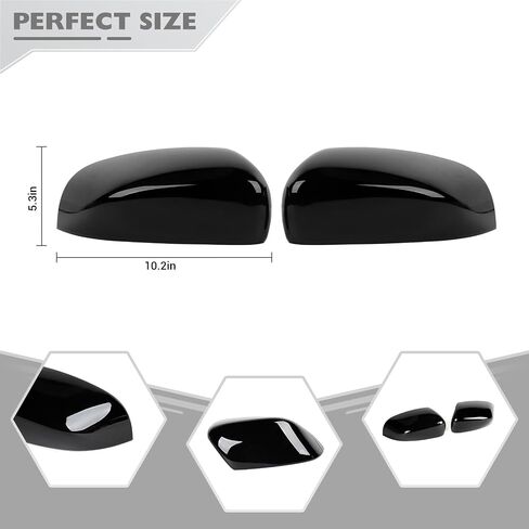 JeCar Side Mirror Covers Trim Accessories for Jeep Cherokee 2014-2019 & for Jeep Compass 2017-2019 (Black) in Saudi Arabia