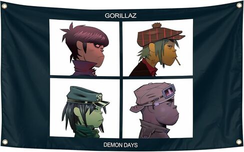 The Band Gorillazs Tapestry Music Album Covers Wall Tapestry for Bedroom, Party Tapestry College Dorm Rooms Decor Tapestry 3x5 Ft Tapestry for Room Guys Teen Boys Girls in Saudi Arabia