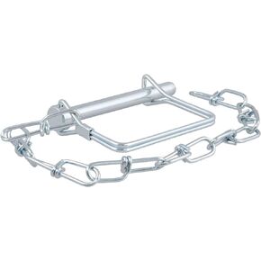 CURT 25035 Trailer Coupler Pin with 12-Inch Chain, 5/16-Inch Diameter x 3-Inch Long, Clear ZINC