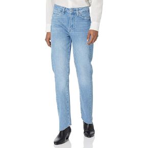 PAIGE Women's Cindy W/Seaming + Jagged Hem High Rise Straight Leg Ankle Length in Wrennin Distressed
